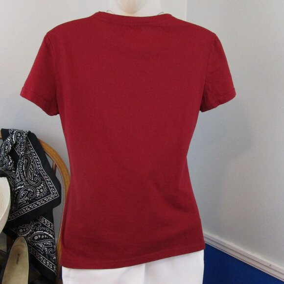 Dark Red Cotton Cat Lovers Graphic T-Shirt - Picture 5 of 9